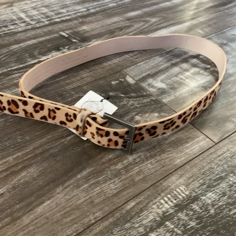 Urban Outfitters Leopard Print Faux Suede Belt - Tan, Black, Brown